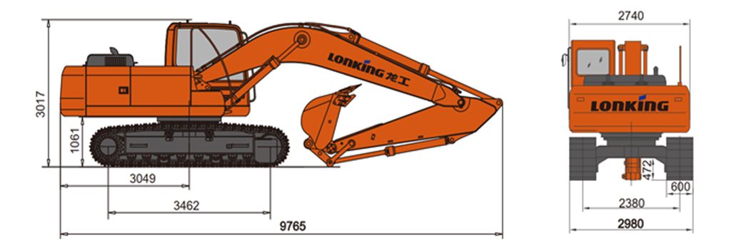 Гусеничный экскаватор Lonking CDM6225E