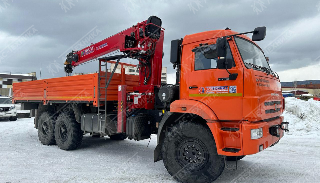 Автомобиль бортовой с КМУ Horyong HRS216 на шасси КАМАЗ 43118 (КПП КАМАЗ-154)